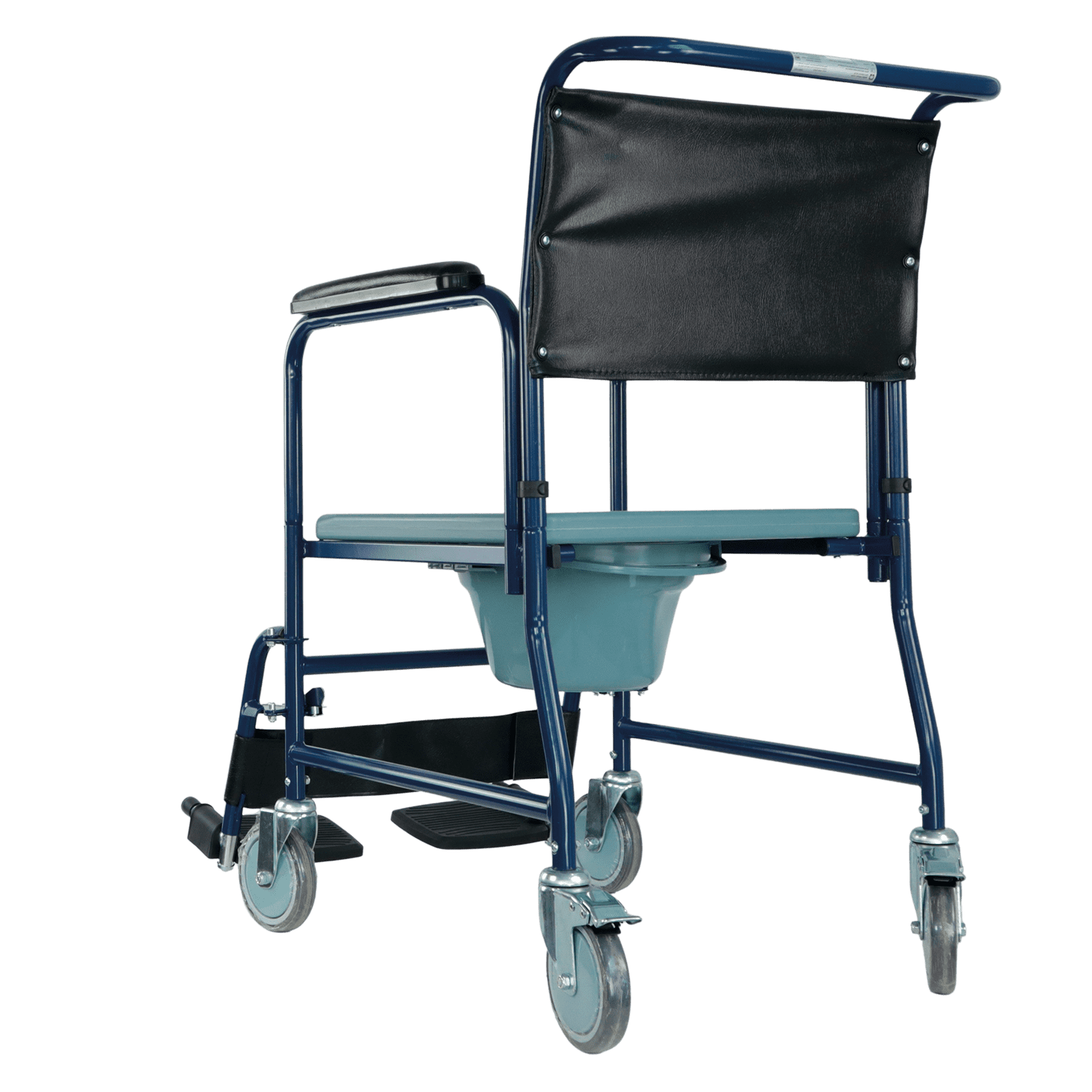  caremax gota brazo silla orinal de transporte con ruedas y  asiento acolchado, orinal cubeta y cubierta : Salud y Hogar