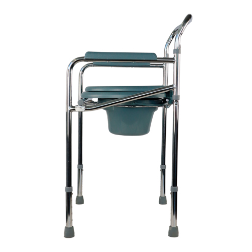 Mobiclinic, Silla con WC, Puente, Acero cromado, para ancianos, Con tapa,  Reposabrazos, ergonómico, Regulable en altura, Conteras antideslizantes