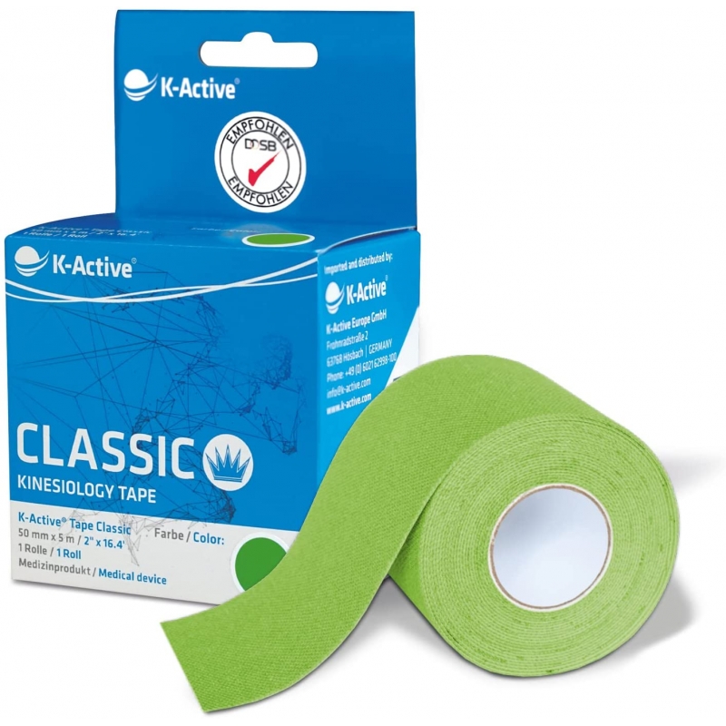 Kinesiotape vendaje K-Active | 5cmx5m | 1 rollo | Varios colores