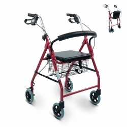 Clinicalfy Mérida Andador para ancianos Ajustable Plegable Para adultos  Acero Empuñaduras ergonómicas Ligero Con Asiento Azul