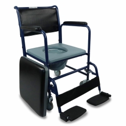  caremax gota brazo silla orinal de transporte con ruedas y  asiento acolchado, orinal cubeta y cubierta : Salud y Hogar