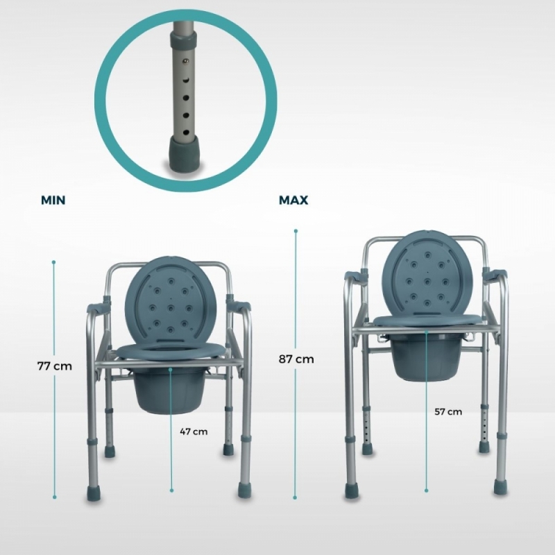 SILLA WC PLEGABLE CON INODORO - Ortopedia Martinez