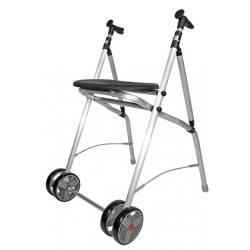 Déambulateur avec roues | Pliable | Aluminium | Siège | Noir | ARA-C | Forta Noir