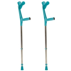 Lot de 2 béquilles | Canne anglaise | Aluminium | Réglable | Emeraude | Tukán | FORTA