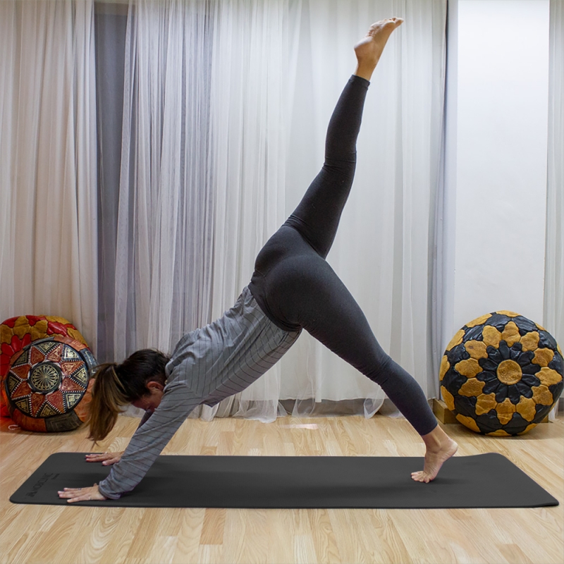 Tapis de yoga, Antidérapant, 181x61x0.6 cm, Flexible, TPE, Lavable, Écologique, Rose, EY-01