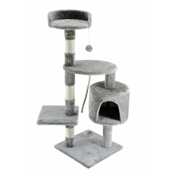 Griffoir pour chat | Moyen | Griffoir pour chat | 3 hauteurs | 40x40x112 cm | Gris Clair | Silvestre | Mobiclinic