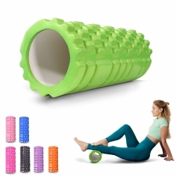 Rouleau de massage | Caoutchouc mousse | 14x33cm | Polyvalent | Léger | Prévient les blessures | Orange | FitRoller | Mobiclinic Vert
