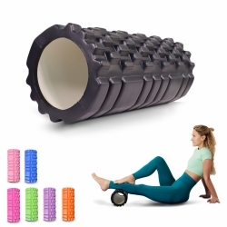 Rouleau de massage | Caoutchouc mousse | 14x33cm | Polyvalent | Léger | Prévient les blessures | Orange | FitRoller | Mobiclinic Noir