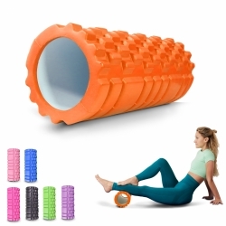 Rouleau de massage | Caoutchouc mousse | 14x33cm | Polyvalent | Léger | Prévient les blessures | Orange | FitRoller | Mobiclinic Orange