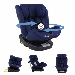 Siège auto enfant | Pivotant à 360º | Inclinable | 40-150 cm | 0-12 ans | Top Tether | Réglable | Bleu | Pandafix |Mobiclinic
