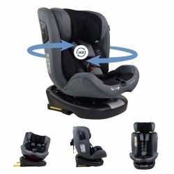 Siège auto enfant | Pivotant à 360º | Inclinable | 40-150 cm | 0-12 ans | Top Tether | Réglable | Noir | Pandafix |Mobiclinic