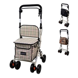 Déambulateur chariot de course | 4 roues | Pliable | Avec sac | Avec système de freinage | A carreaux | Coliseo | Mobiclinic