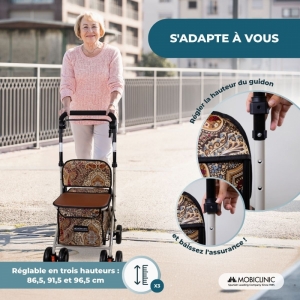 Déambulateur Pliable | Chariot De Courses | Système De Freinage Hauteur Reglable Sac Xxl Formen Mobiclinic