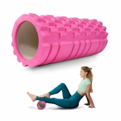 Rouleau de massage | Caoutchouc mousse | 14x33cm | Polyvalent | Léger | Prévient les blessures | Orange | FitRoller | Mobiclinic Rose