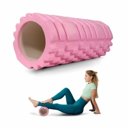 Rouleau de massage | Caoutchouc mousse | 14x33cm | Polyvalent | Léger | Prévient les blessures | Orange | FitRoller | Mobiclinic Rose chewing-gum