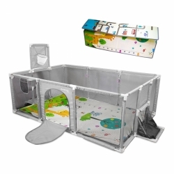 Aire de jeux pour enfants | Tapis | 128x233cm | Anneaux | Panier de football et filet | Sac de transport | Kidland | Mobiclinic