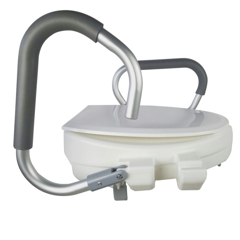 Mobiclinic Rialzo per WC adulti con braccioli Alcala 10 CM sedile per WC per  anziani bianco