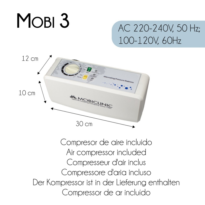 Materasso antidecubito ad aria, Con compressore, Varie larghezze