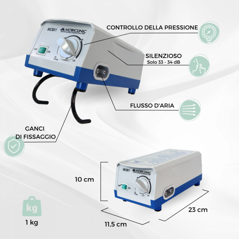 Materasso antidecubito ad aria, Compressore, Pressione alternata