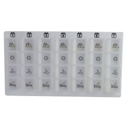 Portapillole settimanale | Portapastiglie giornaliero | Scritte Braille | Plastica | Bianco