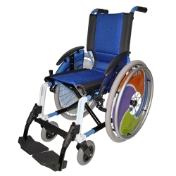 Sedia a rotelle per bambini | Alluminio | Pieghevole | Blu | Line Infantil | Forta Talla 36