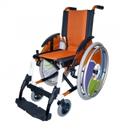 Sedia a rotelle per bambini | Alluminio | Pieghevole | Arancione | Line Infantil | Forta Talla 45