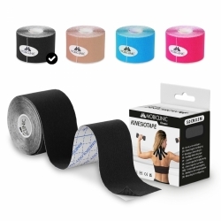 Kinesiotape | Bendaggio neuromuscolare |Impermeabile| 5cm X 5 mt | Vari colori | Mobitape | Mobiclinic Nero