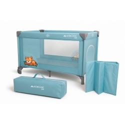 Culla da viaggio con ruote | Portatile | Pieghevole | Resistente | Tessuto traspirante | Borsa | Blu | Mofli | Mobiclinic